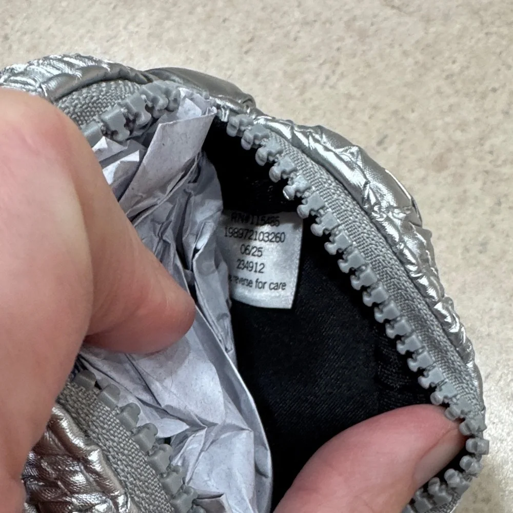 Metallic Silver Quilted Wristlet NWOT